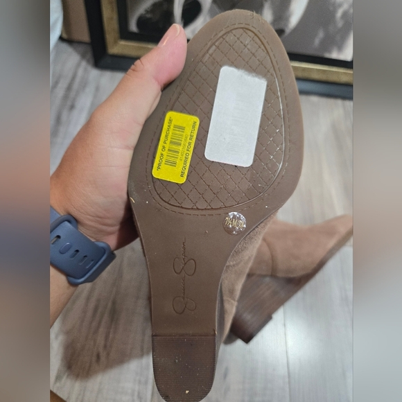 Women's NEW Jessica Simpson Ciandra Wedge Ankle Boots Booties Shoes Size 7.5 Tan - Picture 13 of 15